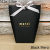 5pcs Upscale Black White Bronzing "Merci" Candy Bag French Thank You Wedding Favors Gift Box Package Birthday Party Favor Bags