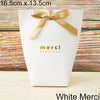 5pcs Upscale Black White Bronzing "Merci" Candy Bag French Thank You Wedding Favors Gift Box Package Birthday Party Favor Bags