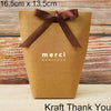 5pcs Upscale Black White Bronzing "Merci" Candy Bag French Thank You Wedding Favors Gift Box Package Birthday Party Favor Bags
