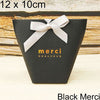 5pcs Upscale Black White Bronzing "Merci" Candy Bag French Thank You Wedding Favors Gift Box Package Birthday Party Favor Bags