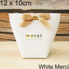 5pcs Upscale Black White Bronzing "Merci" Candy Bag French Thank You Wedding Favors Gift Box Package Birthday Party Favor Bags