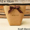 5pcs Upscale Black White Bronzing "Merci" Candy Bag French Thank You Wedding Favors Gift Box Package Birthday Party Favor Bags